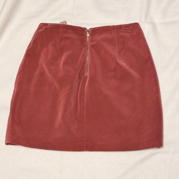 New anthropologie, Endless Rose Mauve lace up velvet mini skirt - size  Small - Picture 6 of 10